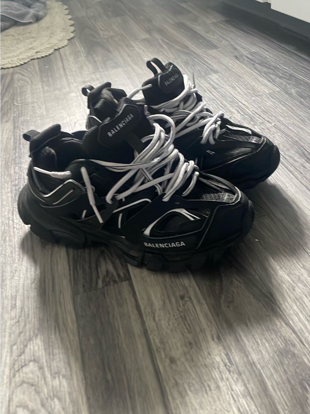 Balenciaga Black Sneakers with White Laces
